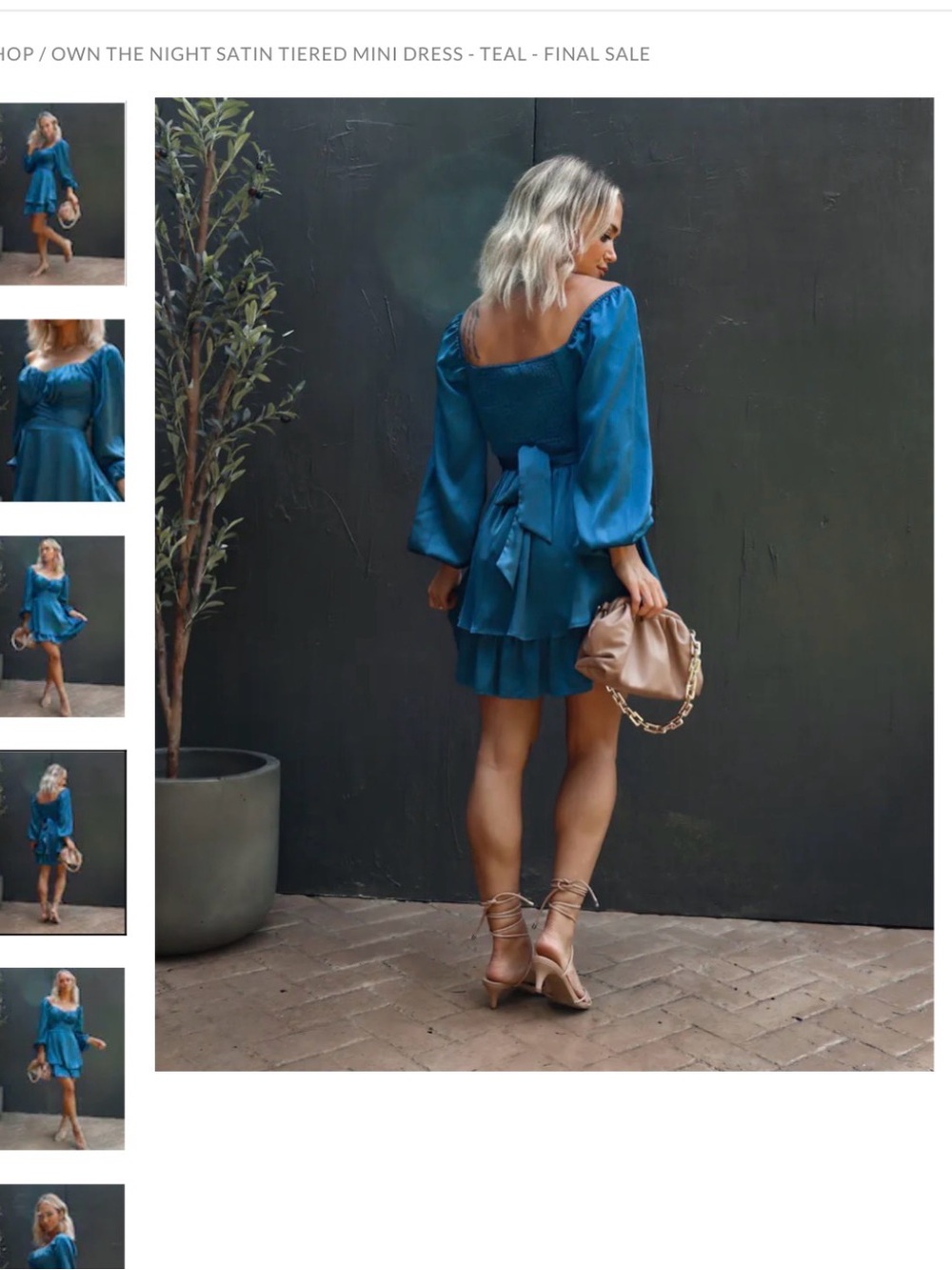 VICI Own The Night Teal Satin Tiered Mini Dress XL Never Worn
